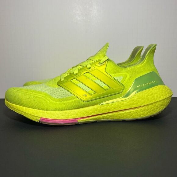 Mens ADIDAS UltraBoost 21’ Solar Yellow Athletic Shoes / Size 12 - Picture 3 of 9